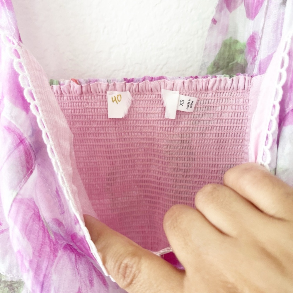 ASTR The‎ Label Zirconia Tie Strap Tiered Dress in Lavender Floral Size XS NEW - Picture 8 of 9